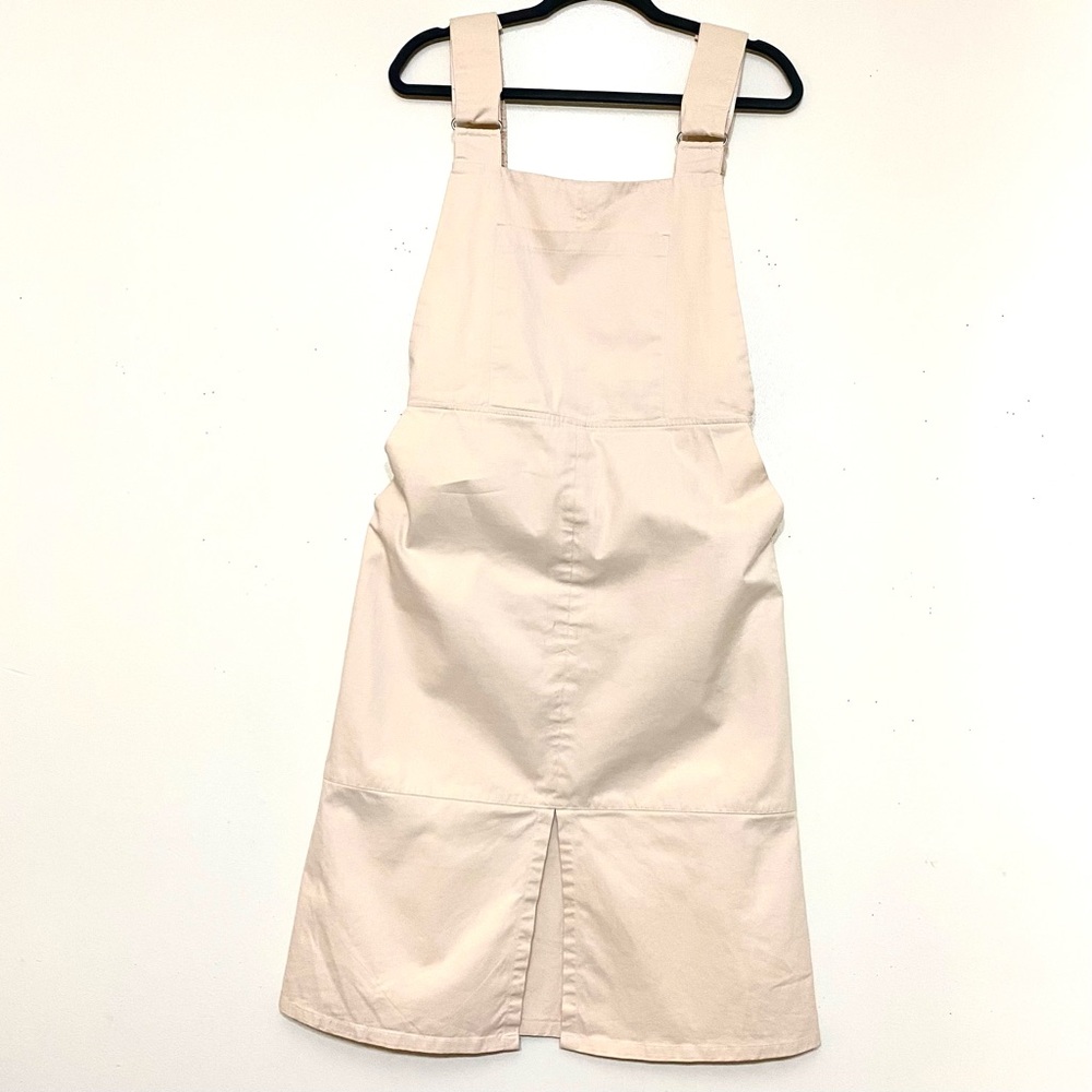 LADO bASiC overall dress CREAM color has elastic back waistband & Velcro straps